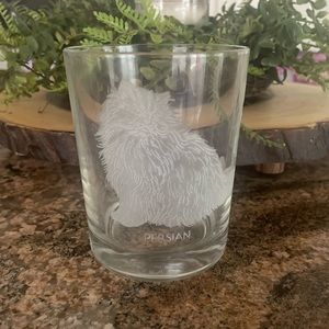 SAKOWITZ PERSIAN CAT RARE ETCHED GLASS CUP